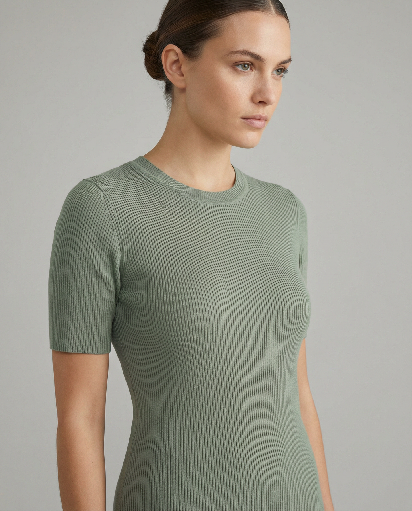 Short-Sleeve Ribbed Knit Top