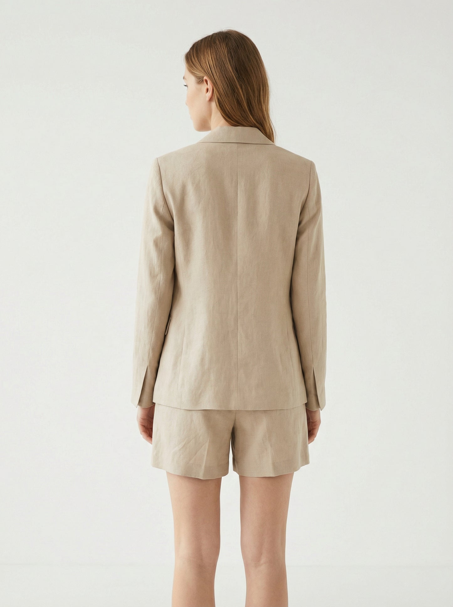 Linen Blazer & Tailored Shorts Set