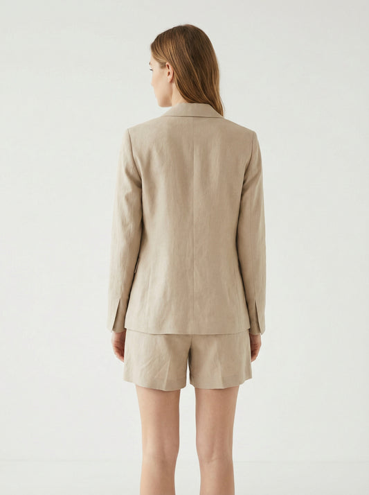 Linen Blazer & Tailored Shorts Set
