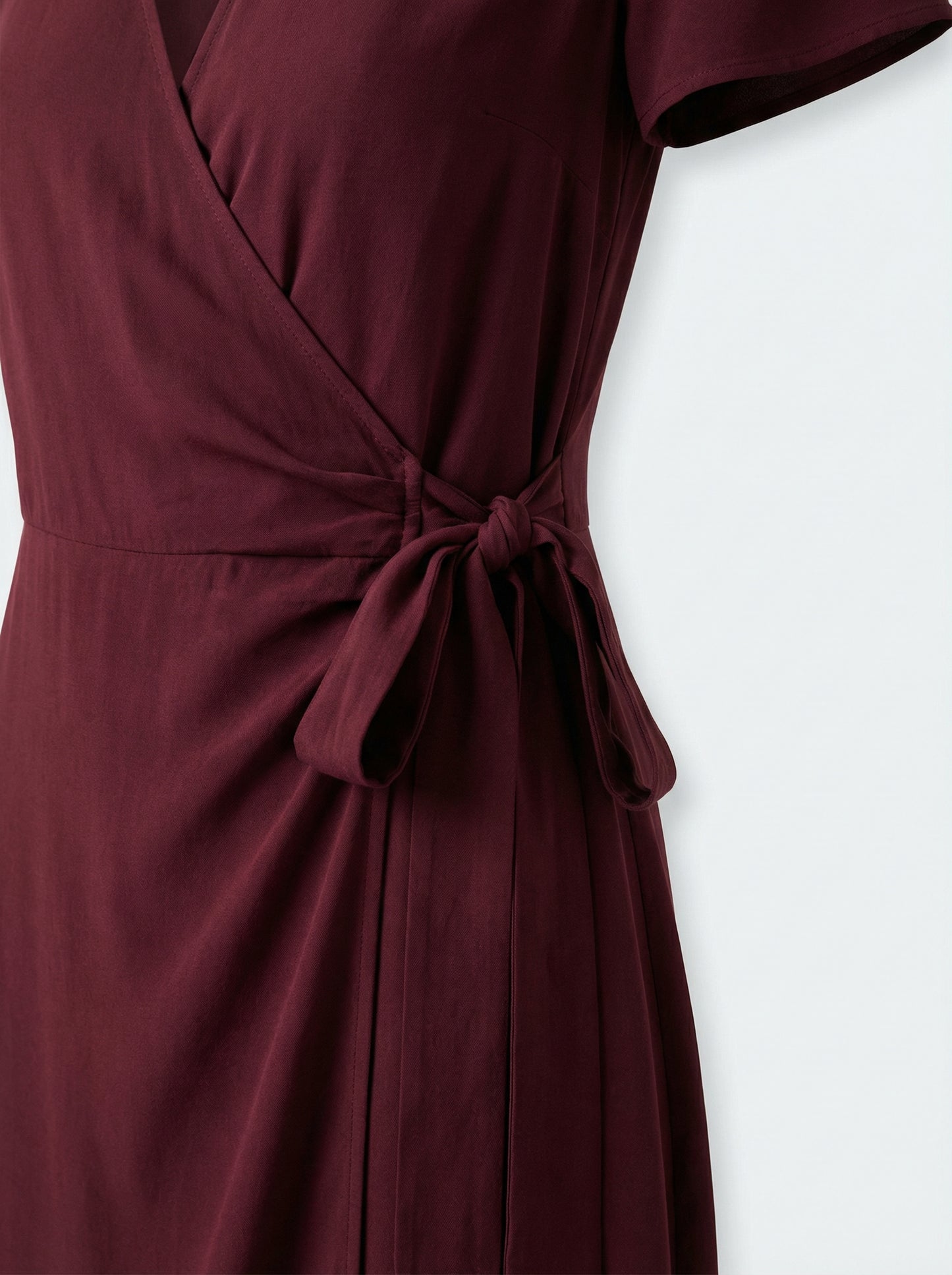 Long-Sleeve Wrap Midi Dress